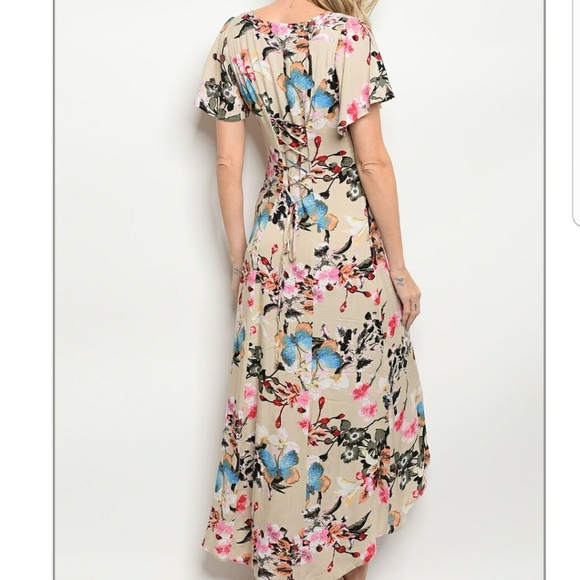 💦 SAND FLORAL DRESS-101 - Picture 3 of 5